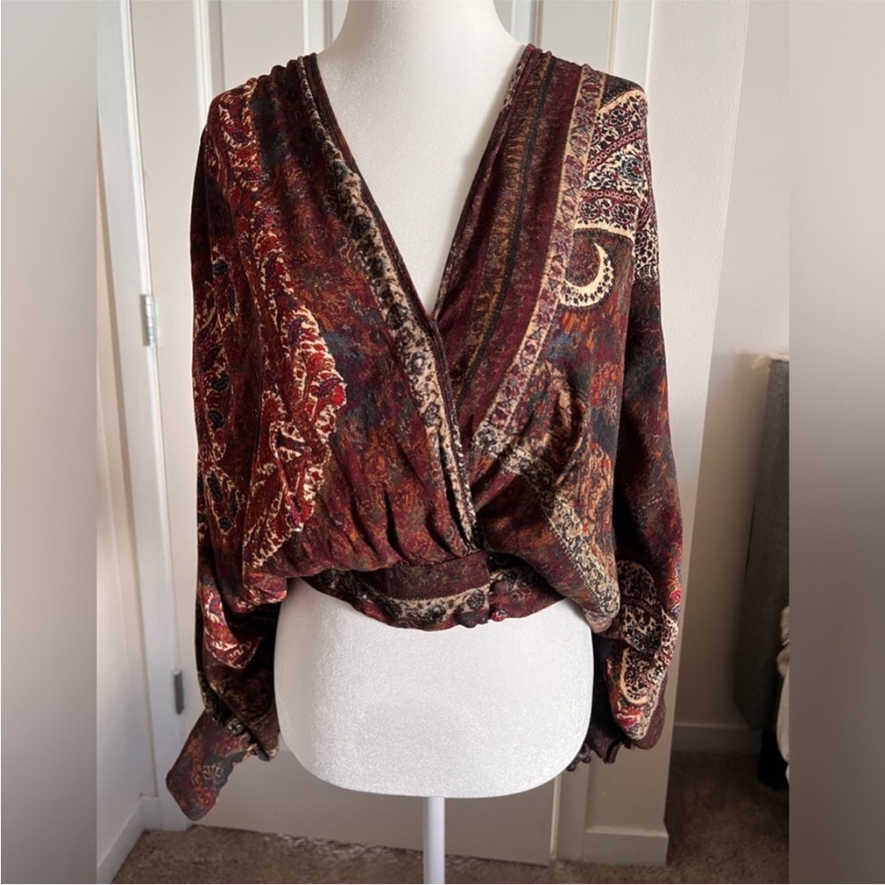 Zara, Moroccan-style wrap front top, Size S